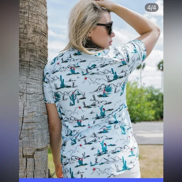 DIXXON Desert Bloom Button Up Western Shop Party Blouse XXL Women’s Retro Cowboy - Picture 6 of 6